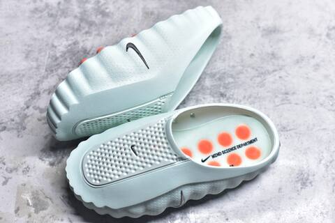 Nike Mind 001 Light Mint Bright Orange Silver Slides (BS-59826)
