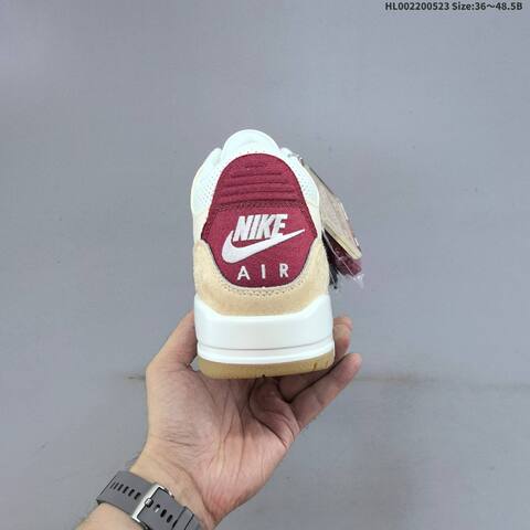 Jordan Air Jordan 3 Retro Cream White With Burgundy Accents 36 48 5 Basketball - Unisex (BS-65895)