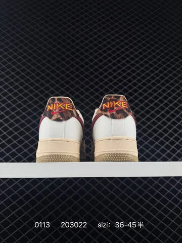 Nike Air Force 1 07 Low White Beige Burgundy EU 36-45 Lifestyle - Unisex BS-73164