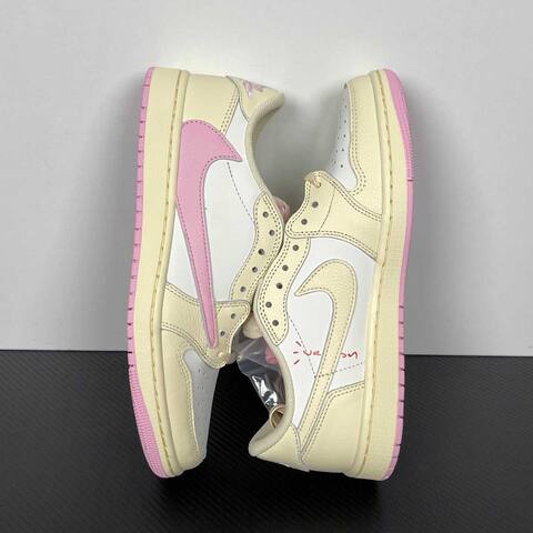 Jordan Air Jordan 1 Low OG SP Travis Scott IQ7604-100 Cream White Pink Yellow Sneaker BS-87180