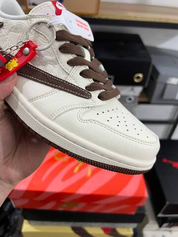Jordan Air Jordan 1 Low Travis Scott CNY JY6988-141 Sail Brown Red White Sneaker BS-87220