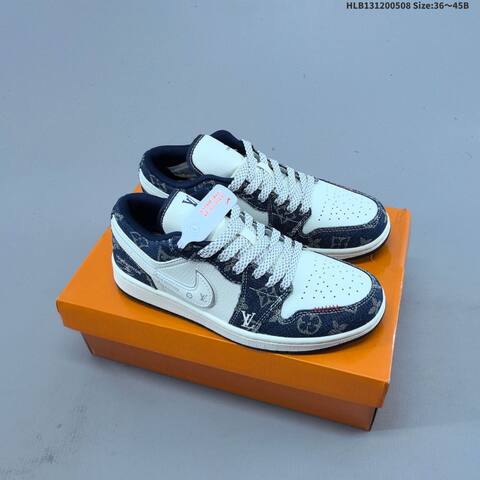 Jordan Air Jordan 1 Low White Navy Blue Black EU 36-45 Casual - Unisex (BS-66007)