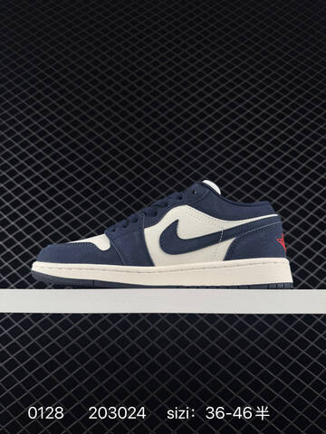Jordan Air Jordan 1 Low Navy Blue Sail Red Yellow EU 36-46 Sneaker - Unisex (BS-79748)