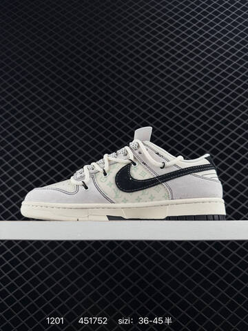 Nike SB Dunk Low Sail White Black With Light Green Monogram EU 36-45 5 Skate - Unisex (BS-73900)
