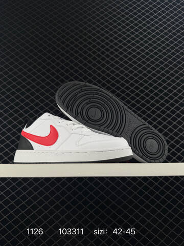 Nike Court Borough Low 2 Black Red White EU 40-45 Casual - Men's (BS-73982)