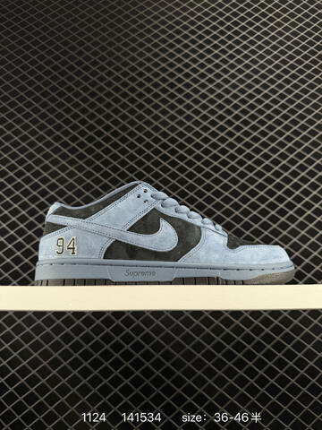 Nike SB Dunk Low x Supreme Purple And Gray With Black Swoosh 36-46 5 Skate - Unisex (BS-74035)