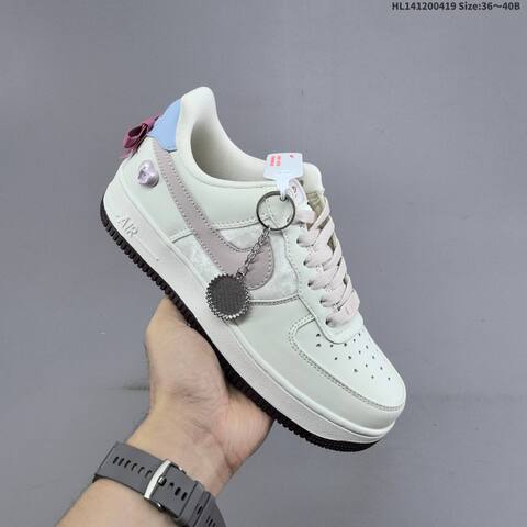 Nike Air Force 1 Low Off White Light Pink Light Blue Dark Brown EU 36-40 Sneaker - Unisex BS-60646
