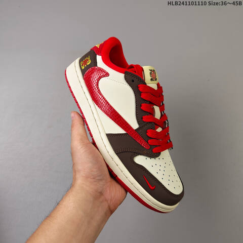 Jordan Air Jordan 1 Low x Travis Scott Brown White Red EU 36-45 Casual - Unisex (BS-63868)