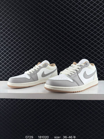 Jordan Air Jordan 1 Low White Grey Beige EU 36-46 Sneaker - Unisex BS-80999