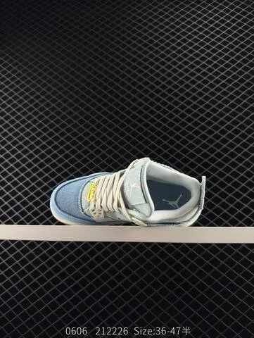 Jordan Air Jordan 4 Retro Denim Worn Blue Light Blue White Sail Brown Yellow EU 36-47 Basketball Shoe - Unisex BS-81255