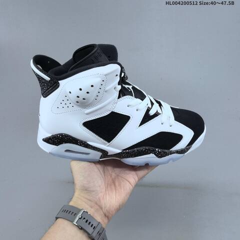 Jordan Air Jordan 6 Retro Black White Speckled 40 47 5 Basketball - Men's (BS-65983)