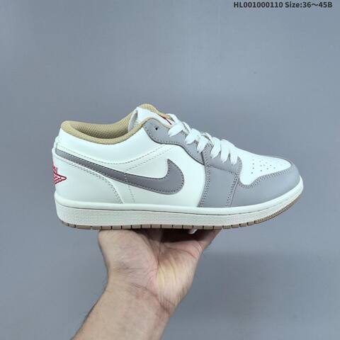 Jordan Air Jordan 1 Low White Grey Sail EU 36-45 Casual - Unisex (BS-67027)