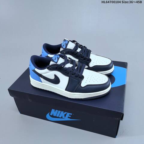 Nike Air Jordan 1 Retro Low OG White Navy Light Blue EU 36-45 Casual - Unisex (BS-67069)
