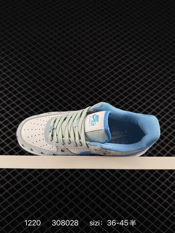 Nike Air Force 1 Low Light Blue Gray White 36-45 Lifestyle - Unisex (BS-73578)