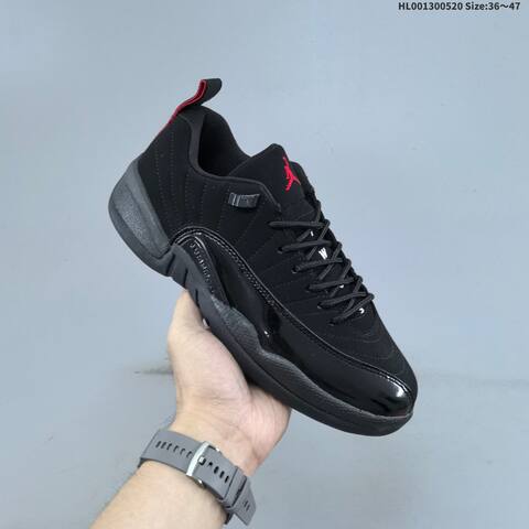 Jordan Air Jordan 12 Retro Low Black Red Grey 36 47 Basketball - Unisex BS-65919