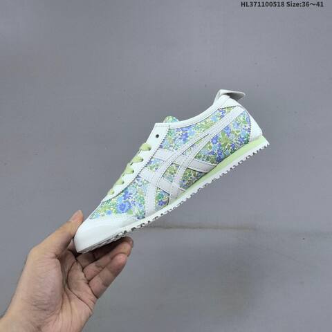 Onitsuka Tiger MEXICO 66 White Green Blue Floral EU 36-41 Sneaker Casual Sneakers - Unisex (BS-68825)