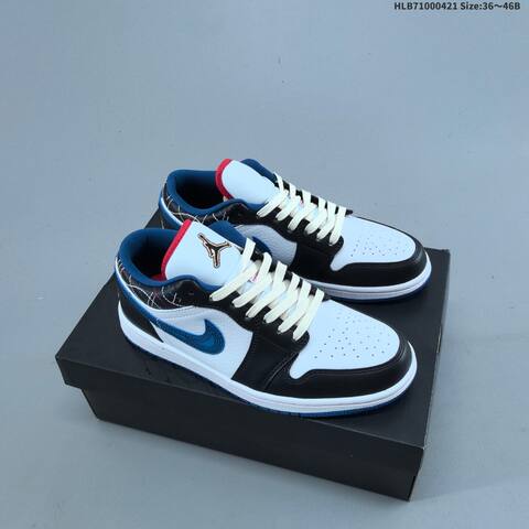 Jordan Air Jordan 1 Low Black White Blue Red EU 36-46 Basketball - Unisex (BS-66108)