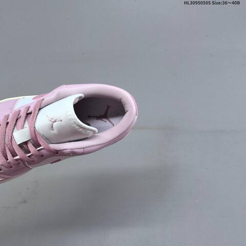 Nike Air Jordan 1 Low Pink And White 36 40B Casual - Women's (BS-66029)