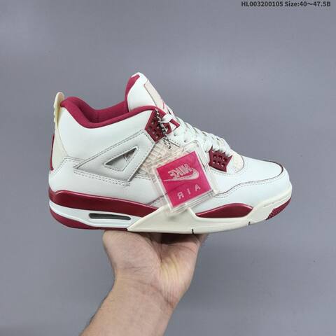 Jordan Air Jordan 4 Retro White Sierra Red 40 47 5 Basketball - Men's (BS-67103)