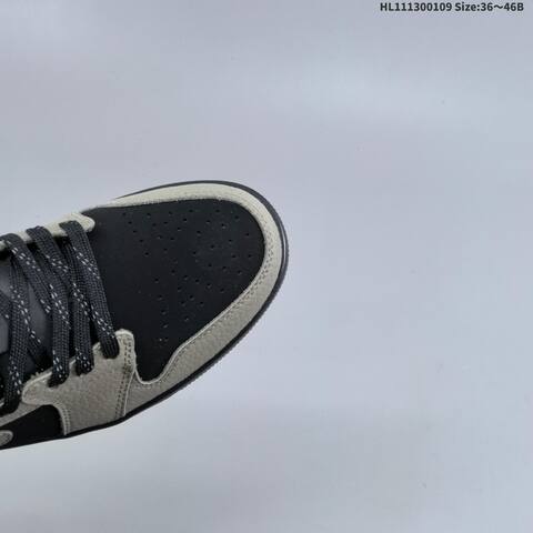Jordan Air Jordan 1 Low OG Black And Grey With Pink Logo 36 46 Casual - Unisex (BS-67033)