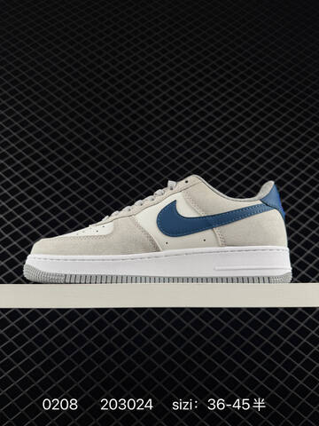 Nike Air Force 1 Low Light Grey White Blue EU 36-45 5 Lifestyle - Unisex (BS-72793)