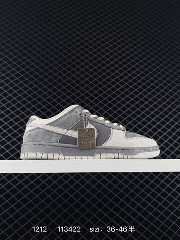 Nike SB Dunk Low Grey Black White With Red Laces EU 36-46 5 Skate - Unisex (BS-73759)