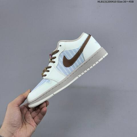 Jordan Air Jordan 1 Low White Navy Blue Light Blue Brown EU 36-45 Lifestyle - Unisex (BS-66252)