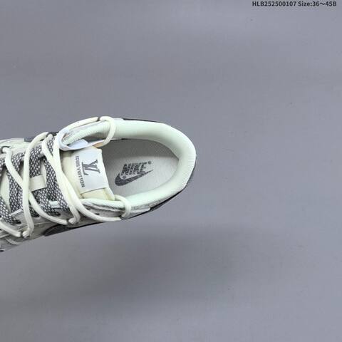 Nike SB Dunk Low Louis Vuitton Custom Off White Light Gray Dark Gray EU 36-45 Skate Shoe - Unisex BS-62168