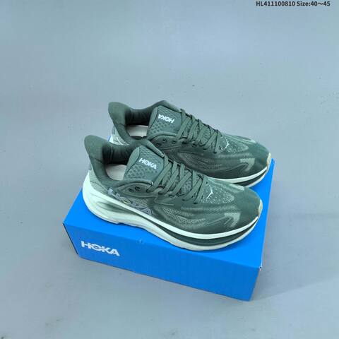 HOKA Clifton 10 Wide Black White EU 40-45 Running Shoe Running Sneakers - Men's (BS-69333)