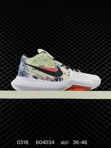 Nike Kyrie 3 White Black Multicolor With Orange Accent EU 36-46 Basketball - Unisex (BS-72609)