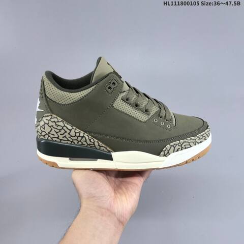 Jordan Air Jordan 3 Retro Olive Green Black White Gum 36 47 5 Basketball - Unisex (BS-67106)