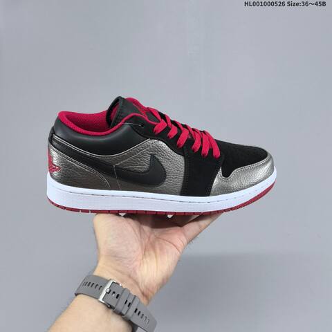 Jordan Air Jordan 1 Low Black Silver Red EU 36-45 Basketball - Unisex (BS-65869)