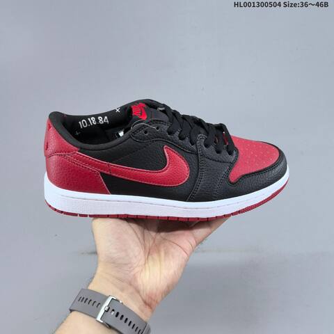 Jordan Air Jordan 1 Low OG Black Varsity Red White EU 36-46 Casual - Unisex (BS-66049)