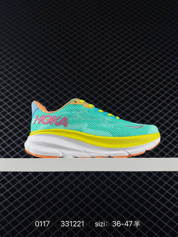 HOKA ONE ONE Clifton 9 Navy Blue White Red Yellow EU 36-47 Running Shoe Running Sneakers - Unisex (BS-86317)