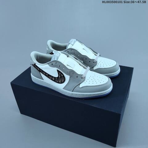 Nike Air Jordan 1 Low OG x Dior White Wolf Grey 36 47 5 Basketball - Unisex (BS-67143)