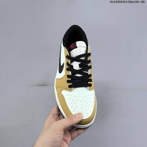 Jordan Air Jordan 1 Low White Black Tan EU 36-46 Casual - Unisex (BS-66195)