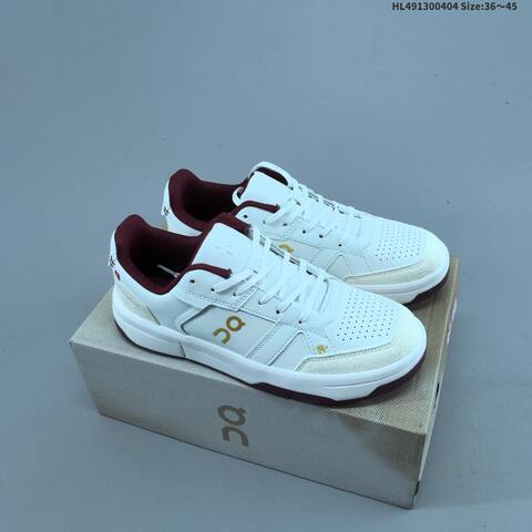 On The Roger Centre Court White Burgundy Gold EU 36-45 Sneaker Casual Sneakers - Unisex (BS-69642)