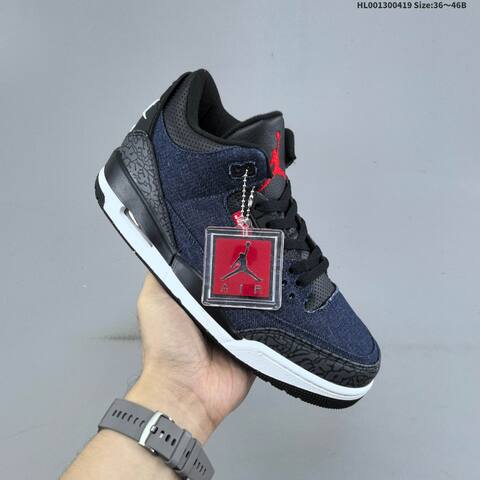 Jordan Air Jordan 3 Retro SP x Levi s Navy Denim Black White Red 36 46B Basketball - Women s BS-66134
