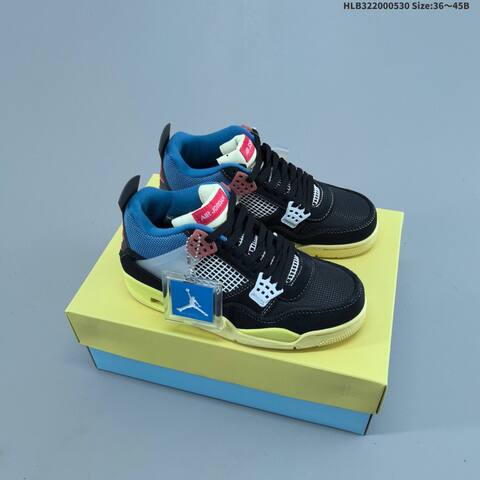 Jordan Air Jordan 4 Black Blue Yellow Pink White EU 36-45 Basketball - Unisex (BS-65848)