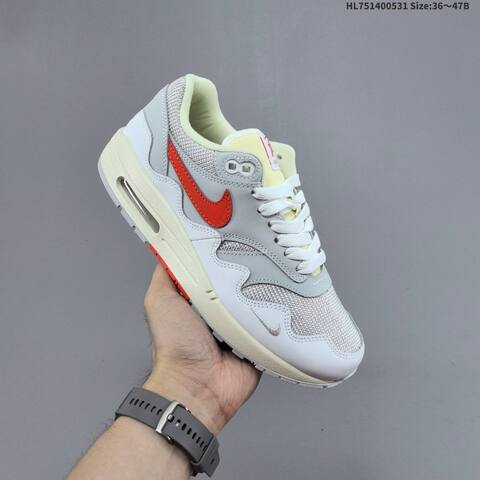Nike Air Max 1 White Grey Red Cream Light Green EU 36-47 Sneaker - Unisex BS-60039