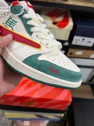 Jordan Air Jordan 1 Low Travis Scott CNY SD6867-119 Sail Green Red Yellow Sneaker BS-87215