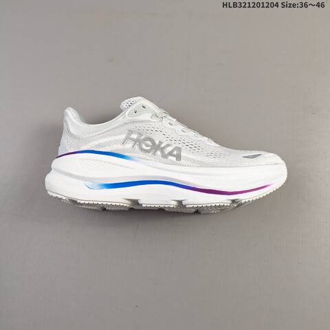 HOKA ONE ONE Bondi 9 White Blue Purple EU 36-46 Running Shoe Running Sneakers - Unisex (BS-69437)