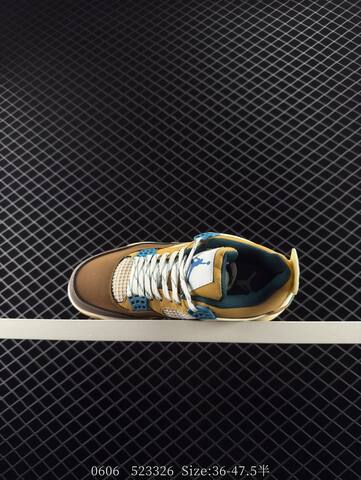 Jordan Air Jordan 4 Retro Brown Tan Cream Blue White EU 36-47 5 Basketball Shoe - Unisex (BS-81252)