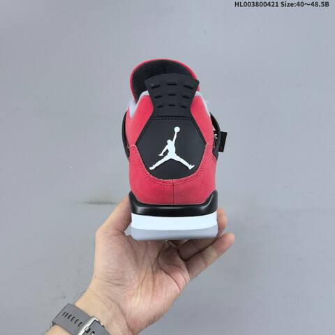 Jordan Air Jordan 4 Retro Toro Bravo Red Black White 40 48 5 Basketball - Men's (BS-66092)