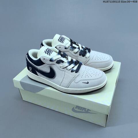 Nike Air Jordan 1 Low White Light Grey Black EU 36 45 Basketball - Unisex BS-66964