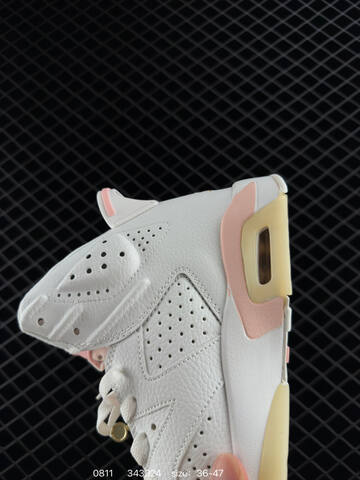 Jordan Air Jordan 6 Gold Hoops White Light Pink Pale Yellow Gold EU 36-47 Basketball Shoe - Unisex BS-80930