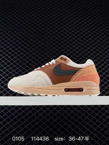 Nike Air Max 1 Premium Cream Brown Tan Coral Black 36-47 5 Lifestyle - Unisex (BS-73313)