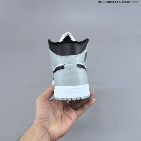 Jordan Air Jordan 1 Mid Barons White Black Grey EU 36-46 Basketball - Unisex (BS-66982)