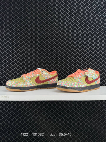 Nike SB Dunk Low Multicolor Olive Red Orange 35 5-45 Skate - Unisex (BS-74060)