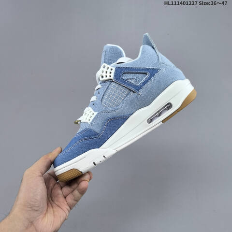Jordan Air Jordan 4 Retro Blue Denim Light Blue White Gum 36 47 Lifestyle - Unisex (BS-67231)